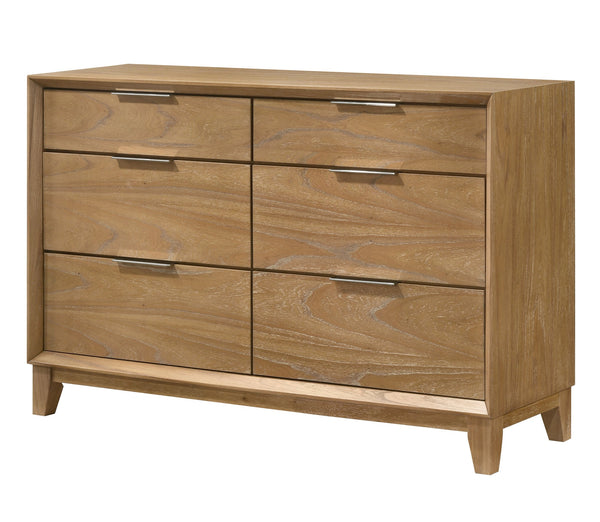 English Elm 1pc Modern 4-Drawer Tall Storage Chest in Mist Finish — Sleek Bedroom Organizer with Spacious Drawers Natural Wood 20.1 L x 62.4 W x 37.6 H B2741P404880