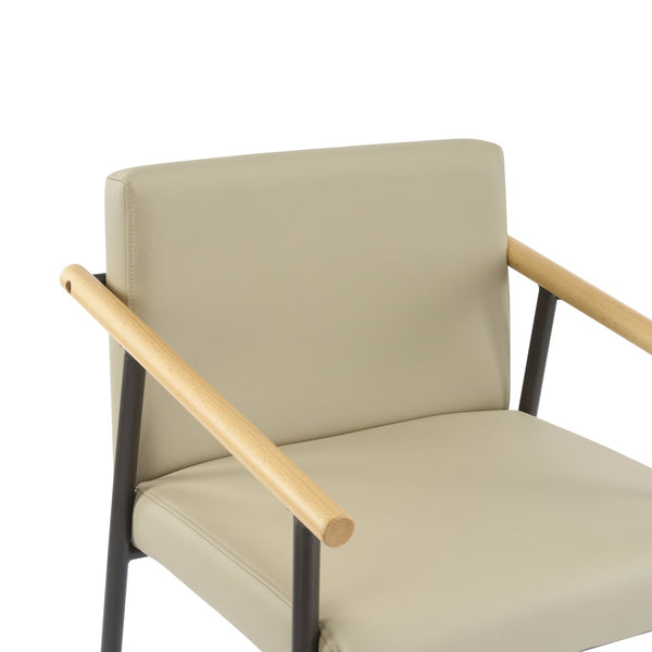 English Elm Christopher Knight Home® - Counter Stool Mid-Century Modern Set of 2 with Metal Frame, Soft Cushions & Solid Wood Armrests Espresso,khaki N771P247153V