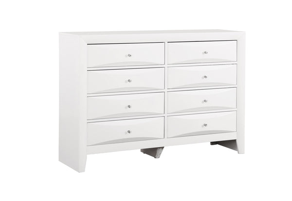 English Elm Marilla Elegant Silver Chest with Dovetail Drawers, Nickel Hardware, Durable Wood Veneers for Home Storage White 43 L x 61 W x 19 H B078118258