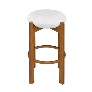 English Elm Christopher Knight Home® - Tara Indoor Wooden Barstool Set Of 4 - Walnut Finish, Ivory Upholstery, Comfort & Style For Any Space N775P333863W-S4