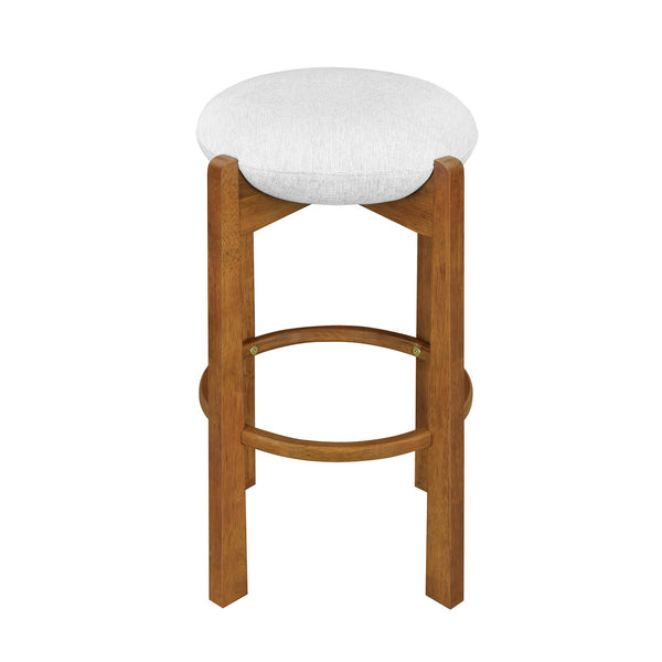 English Elm Christopher Knight Home® - Tara Stylish Wooden Barstool Set Of 2: Walnut Finish With Ivory Upholstery For Modern Spaces N775P333863W