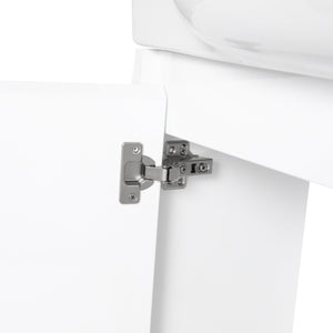 English Elm 24'' Floating Wall Mounted Bathroom Vanity with Ceramic Sink and Soft Close Cabinet Glossy White W999P426636