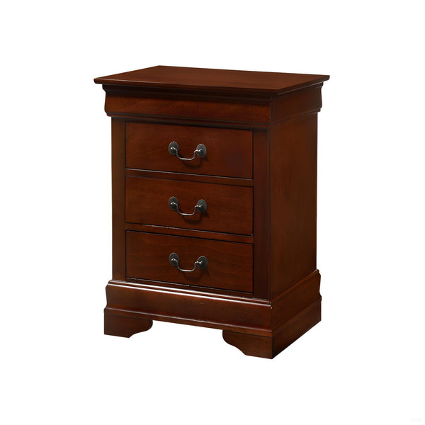 English Elm Elegant Solid-Style Nightstand with Warm Wood Finish, 3 Large Drawers, Sturdy Build, Ready-to-Use Cherry 33 L x 24 W x 19 H B078108153