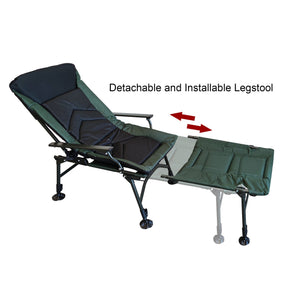 English Elm Camping Lounge Chair With Detachable Footrest - Portable, Adjustable Recliner For Comfort Outdoors W241106343