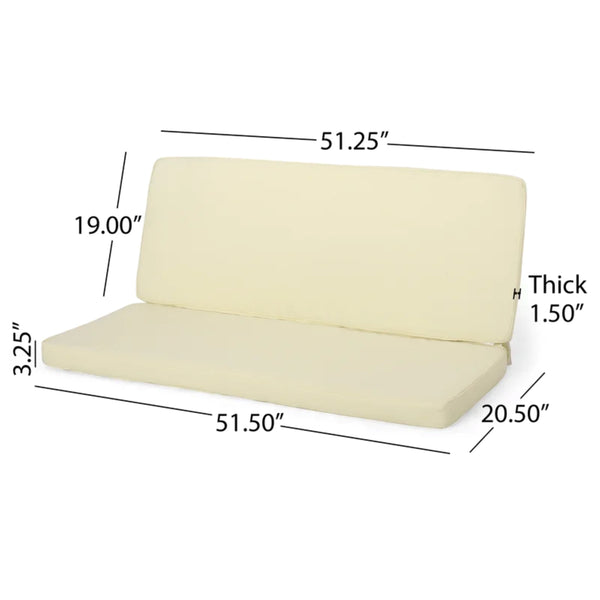 English Elm Christopher Knight Home® - Carolina Loveseat Cushion Set - Cream Outdoor Seat & Back Cushions, Weather-Resistant Comfort & Style N775P270133C