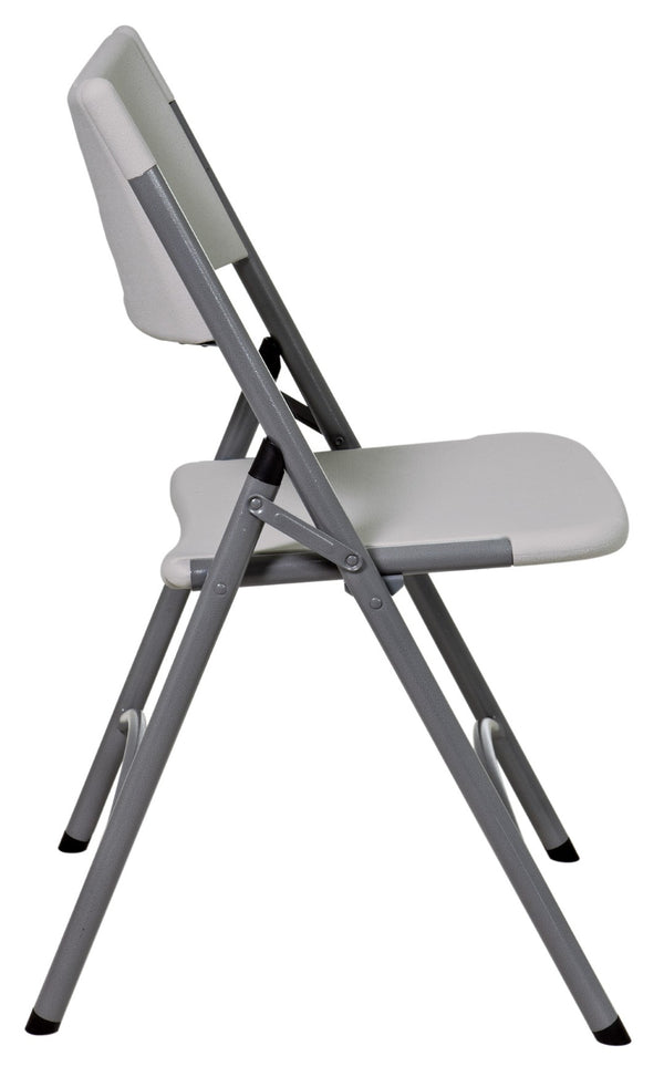 OSP Home Furnishings Resin Folding Chair Set of Four with Steel Frame for Banquet Patio or Indoor Use Resin PC-02