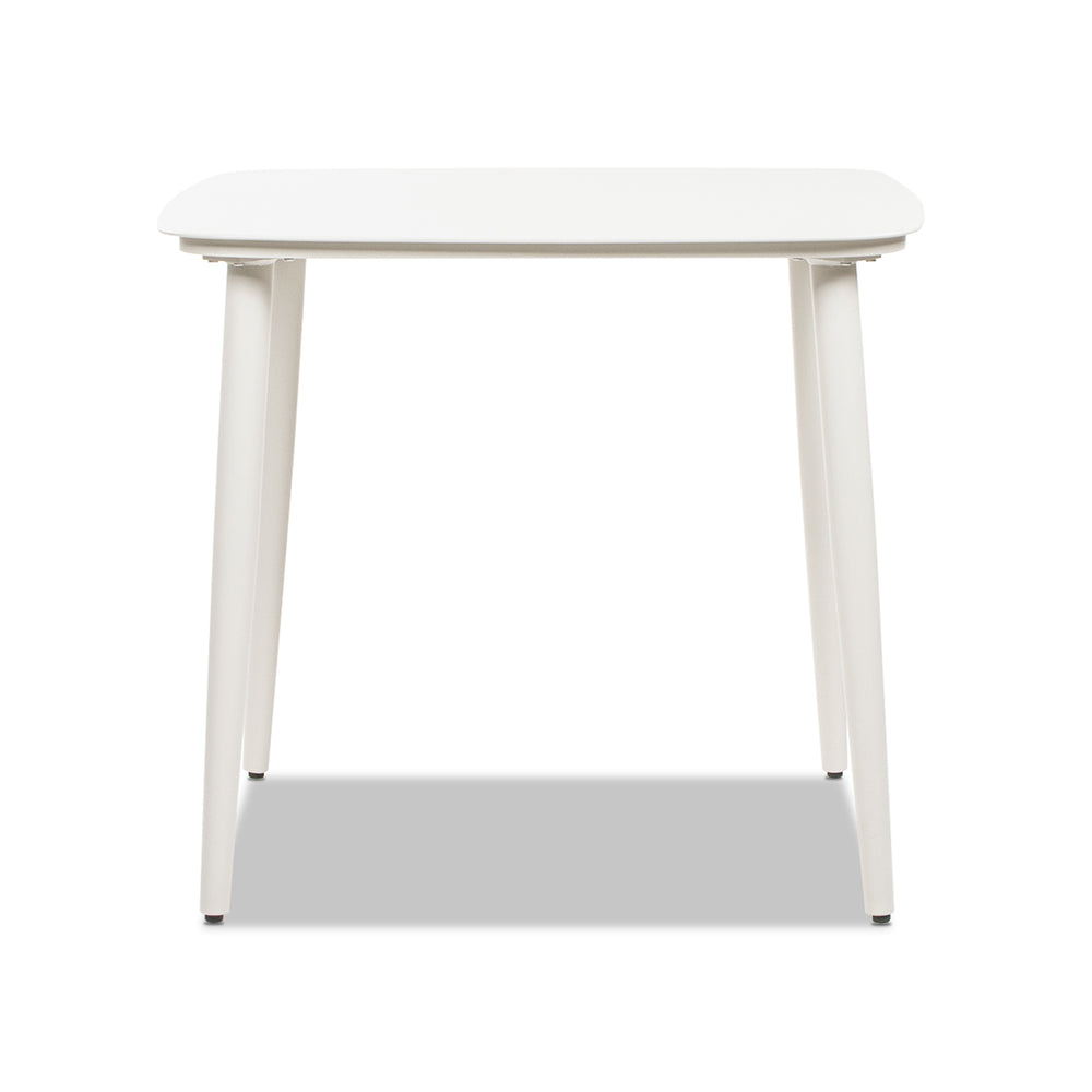 English Elm Jennifer Taylor Home - Santorini White 33.5" Square Outdoor Patio Table — Powder-Coated Aluminum, Compact Durable Side/Dining Table B2719P308010