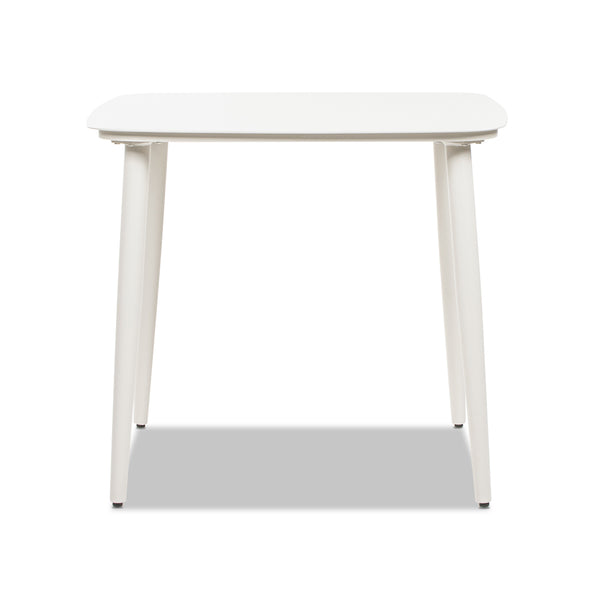 English Elm Jennifer Taylor Home - Santorini White 33.5" Square Outdoor Patio Table — Powder-Coated Aluminum, Compact Durable Side/Dining Table B2719P308010