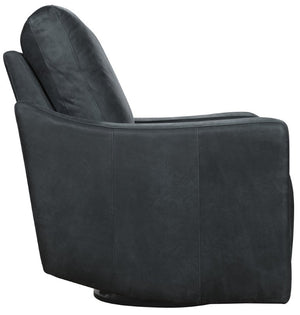 Hooker Furniture Lewis Power Swivel Recliner In Cordoba Noir Leather — 360° Swivel, Power Recline, Sleek Track Arms RC909-PSW-098
