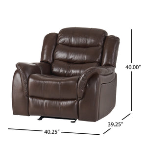 English Elm Christopher Knight Home® - Classic Glider Recliner with Luxurious PU Upholstery, Spacious Seat, Durable Frame, Ultimate Comfort Dark Brown 57412.00