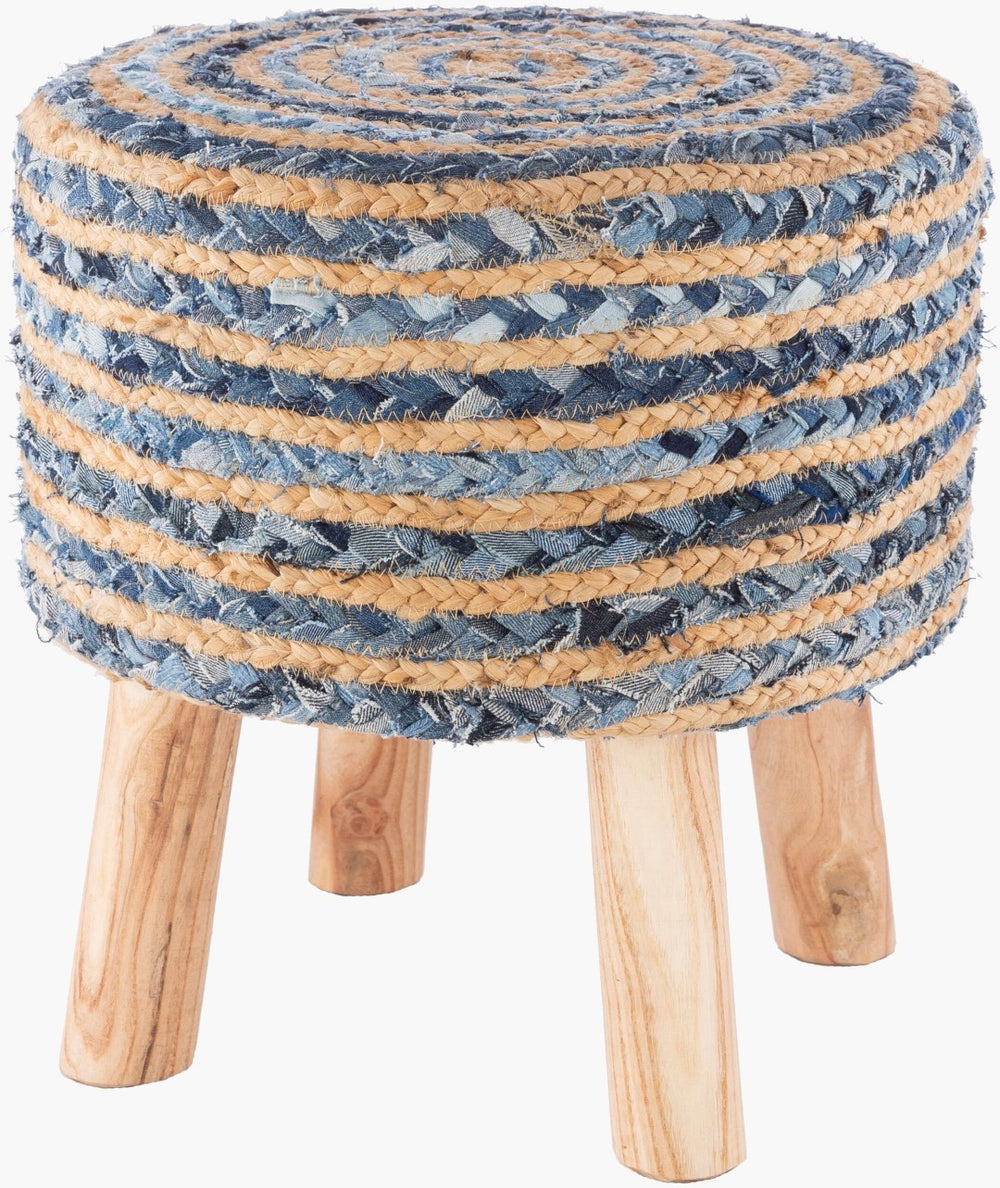 Livabliss Cambrai Handcrafted Jute Cotton Cube Ottoman Artisan Woven Accent for Living Room CBI-001