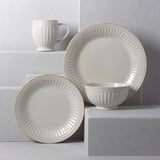 Lenox French Perle Groove White 4-piece Place Setting White, WHITE STONEWARE 856883