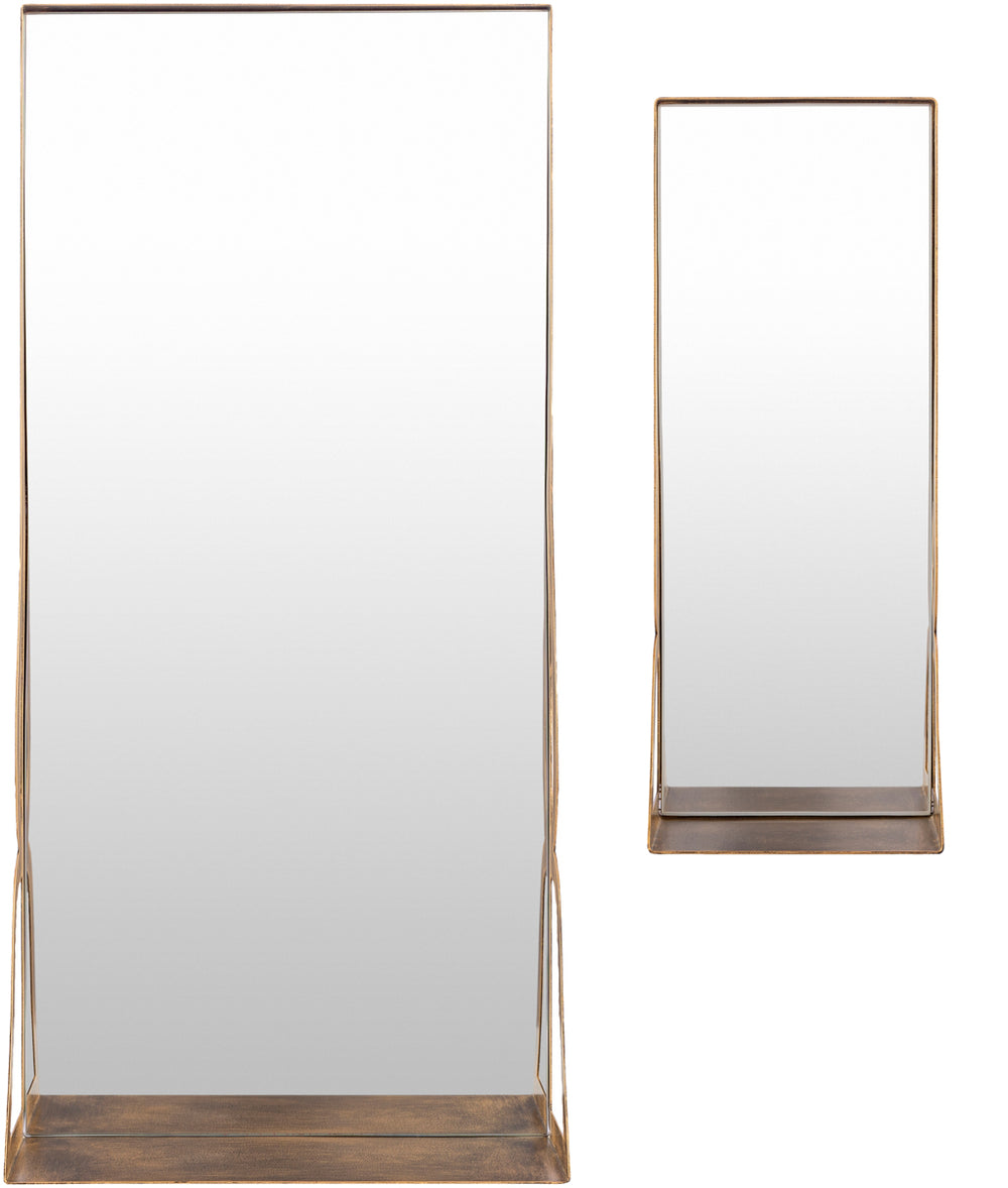 Cabriole CBL-001 30"H x 14"W x 5"D, 18"H x 7"W x 5"D Accent Mirror CBL001-SET  Frame: Gold Surya