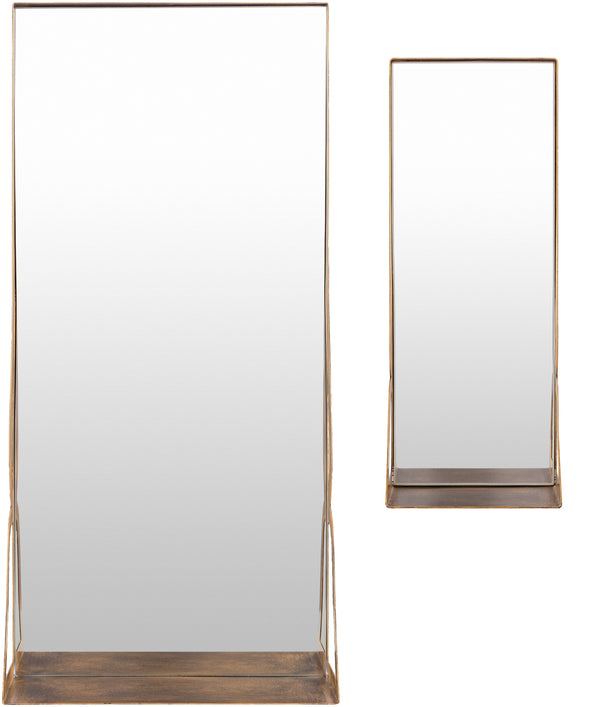 Cabriole CBL-001 30"H x 14"W x 5"D, 18"H x 7"W x 5"D Accent Mirror CBL001-SET  Frame: Gold Surya