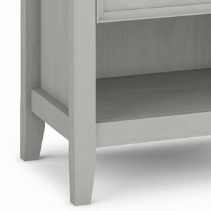 English Elm Amherst Fog Grey Bedside Table - Handcrafted Elegance With Spacious Drawers & Open Shelf Storage B136P158365