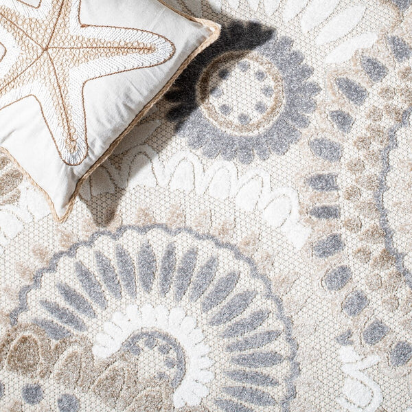 Safavieh Cabana 382 CBN382 Power Loomed Indoor / Outdoor Rug Grey / Ivory CBN382F-25