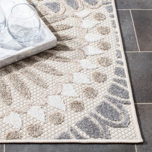 Safavieh Cabana 382 CBN382 Power Loomed Indoor / Outdoor Rug Grey / Ivory CBN382F-25