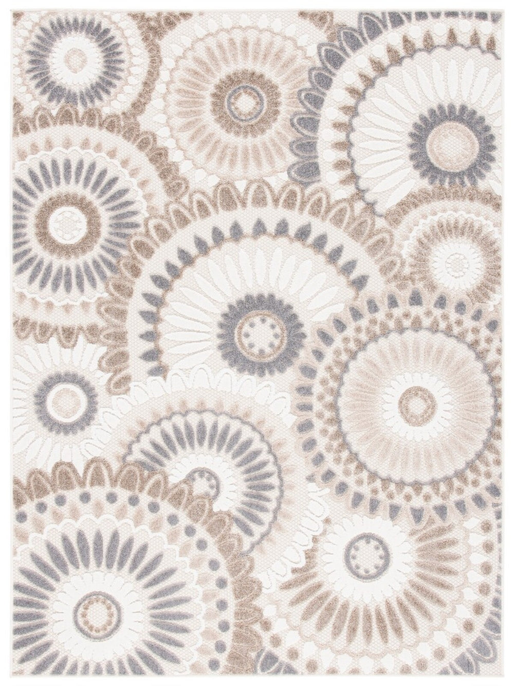 Safavieh Cabana 382 CBN382 Power Loomed Indoor / Outdoor Rug Grey / Ivory CBN382F-25