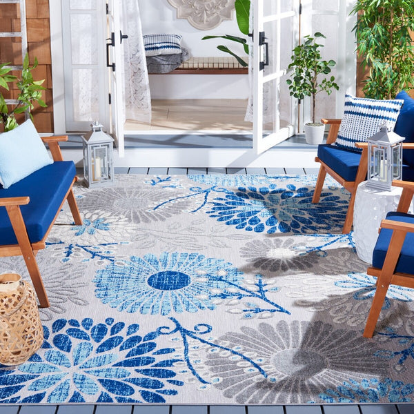 Safavieh Cabana 832 Weave Indoor / Outdoor Rug Grey / Blue CBN832F-222