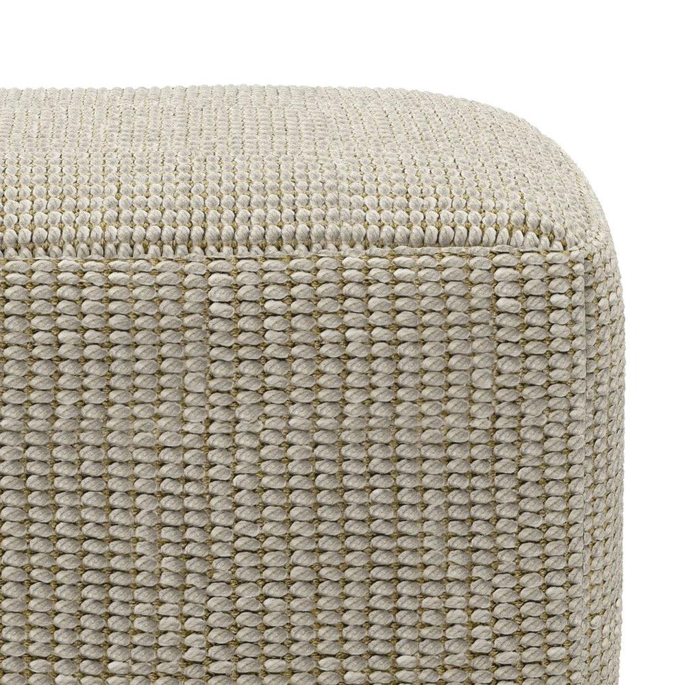 English Elm Zelma Square Woven Outdoor Indoor Pouf - Cream/Natural 100% Recycled PET, Water & UV Resistant Seat B136P159938