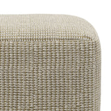 Hearth and Haven PET Polyester Square Woven Pouf B136P159938 Cream