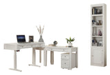 Boca Power Lift L Shape Desk with File and Bookcase Cottage White BOC-5PC-LIFT-LDESK-F-BK Parker House