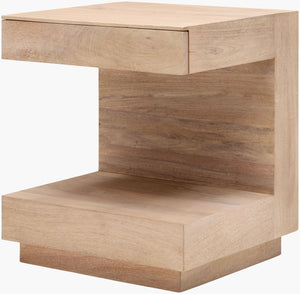Surya Coburn Modern Mango Wood End Table - 20"H X 18"W X 16"D, Stylish, Easy To Maintain, Minimalist Design Top, Brown,Base, Brown Mango Wood,Mango Wood Cbrn001-201816