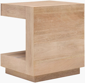 Surya Coburn Modern Mango Wood End Table - 20"H X 18"W X 16"D, Stylish, Easy To Maintain, Minimalist Design Top, Brown,Base, Brown Mango Wood,Mango Wood Cbrn001-201816