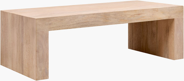 Surya Coburn Coffee Table - 16"H X 48"W Minimalist Mango Wood Design For Elegant Living Spaces Top, Brown,Base, Brown Mango Wood,Mango Wood Cbrn002-164824