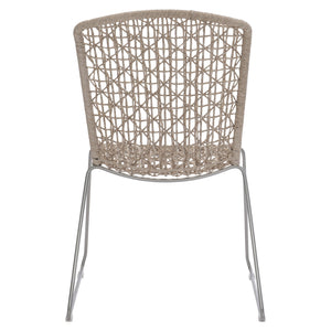 Bernhardt Bernhardt Carmel Outdoor Side Chair — Twisted Abaca All-Weather Wicker, Stainless Steel Base, Hazelnut Finish X03551