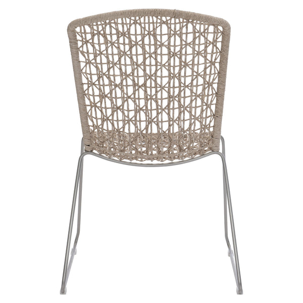 Bernhardt Bernhardt Carmel Outdoor Side Chair — Twisted Abaca All-Weather Wicker, Stainless Steel Base, Hazelnut Finish X03551