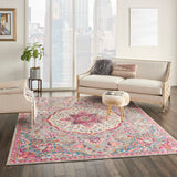 Nourison Passion PSN22 Machine Made Power-loomed Narrow Border Indoor Only Transitional Bohemian Rug Grey,Multi, Grey 100% Polypropylene 99446717870