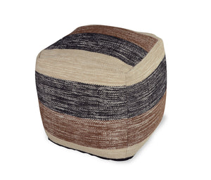 English Elm Steve Silver - Jamal Handwoven Square Woolen Pouf Beige – 21” x 21” x 20.75” Durable Mixed-Fiber Cover, Cozy Seat B081P157142