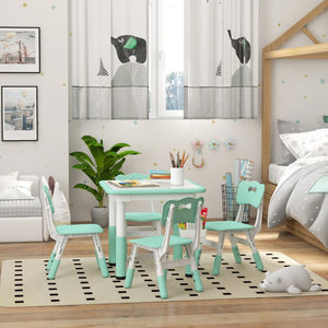 English Elm Qaba Kids Table And Chair Set - Adjustable 5-Piece Toddler Furniture With Storage, Easy Clean! W2225P217317-GIGA