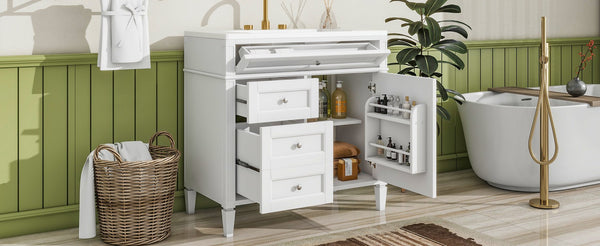 English Elm 36'' Modern Bathroom Vanity With Ceramic Sink, Soft-Close Drawers, Ample Storage & Elegant Design N710P230246K