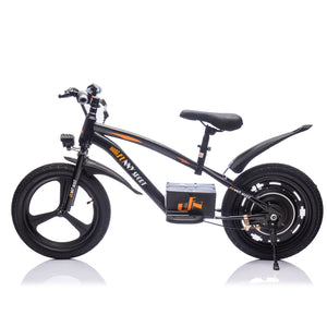 English Elm 24v Kids Electric Dirt Bike 300w Motor 16in Pneumatic Tires Adjustable Seat Ages 5 to 12 Black W1578P335442