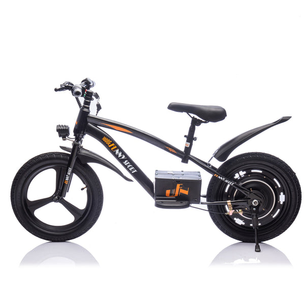 English Elm 24v Kids Electric Dirt Bike 300w Motor 16in Pneumatic Tires Adjustable Seat Ages 5 to 12 Black W1578P335442