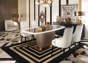 VIG Furniture Larissa Cream Velvet Dining Chair With Diamond Tufting, Contrasting Panels & Gold-Capped Legs VGUNCC016-WHT