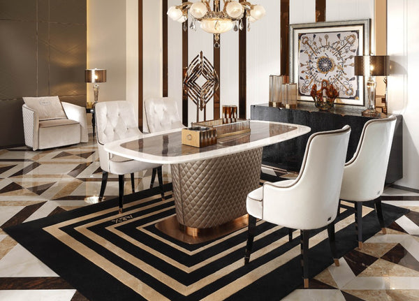 VIG Furniture Larissa Cream Velvet Dining Chair With Diamond Tufting, Contrasting Panels & Gold-Capped Legs VGUNCC016-WHT