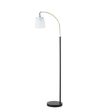 INK+IVY Bristol Transitional Arched Metal Floor Lamp with Frosted Glass Shade II154-0124 Matte Black Base/Frosted Shade