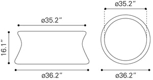 Dakar Coffee Table Black 109753 Zuo Modern