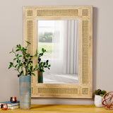 Christopher Knight Home® - Noble House - Cavendish Boho Mirror with Wicker Caning, Natural