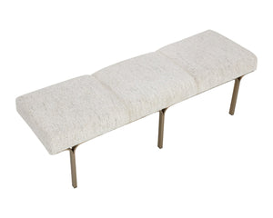 Sunpan NUVELLA Upholstered Bench - Hailey Moon Fabric with Slim Metal Frame for Modern Minimalist Spaces 112574