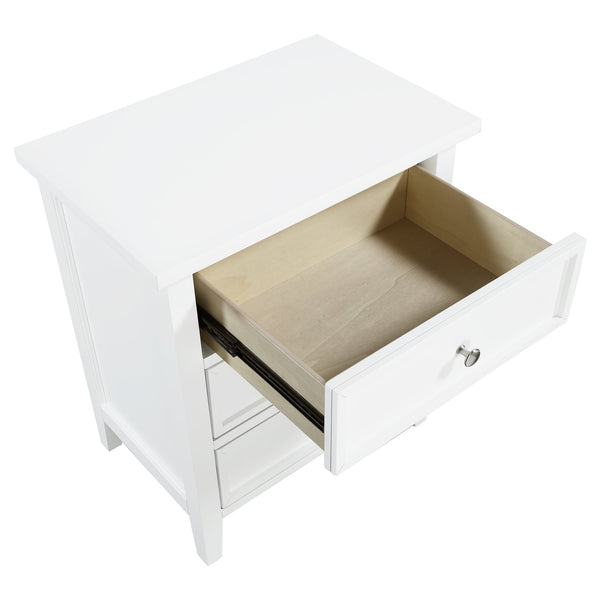 English Elm Luca 3-Drawer Nightstand with Dovetail Drawers and Metal Glides, Tapered Legs, No Assembly Required White B050P376948