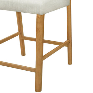 English Elm Christopher Knight Home® - Solid Rubber Wood Counter Stools Set Of 2 - Natural Oak & Beige Upholstery For Modern Comfort N771P292086Q