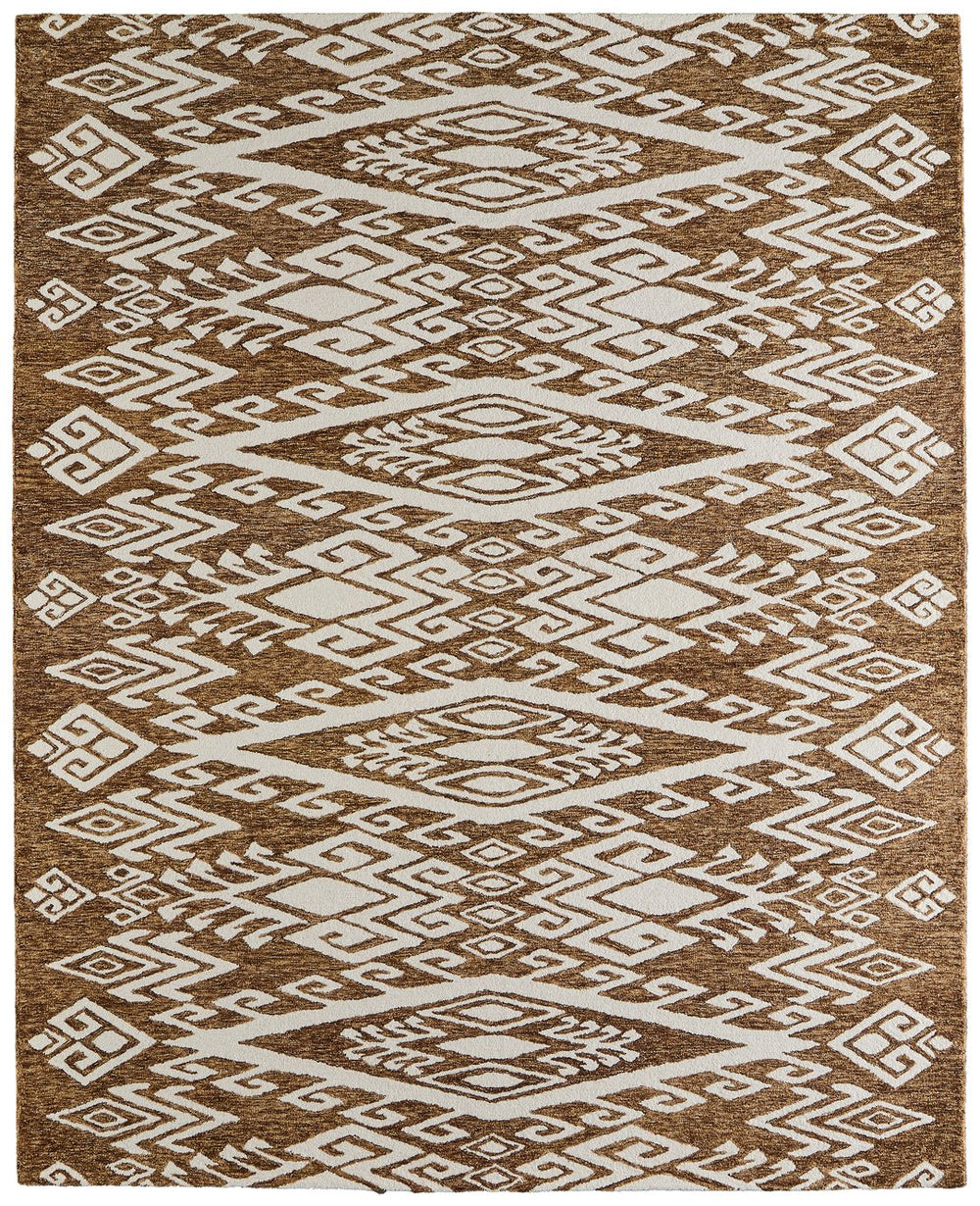 Feizy Rugs Wallace Hand-tufted Wool Medallion Rug - Durable, Stylish, And Perfect For High-traffic Spaces Brown,White Wool Wal8a43fbrn000f00