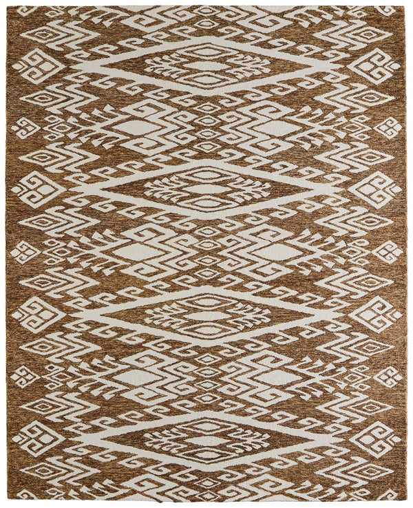 Feizy Rugs Wallace Hand-tufted Wool Medallion Rug - Durable, Stylish, And Perfect For High-traffic Spaces Brown,White Wool Wal8a43fbrn000f00