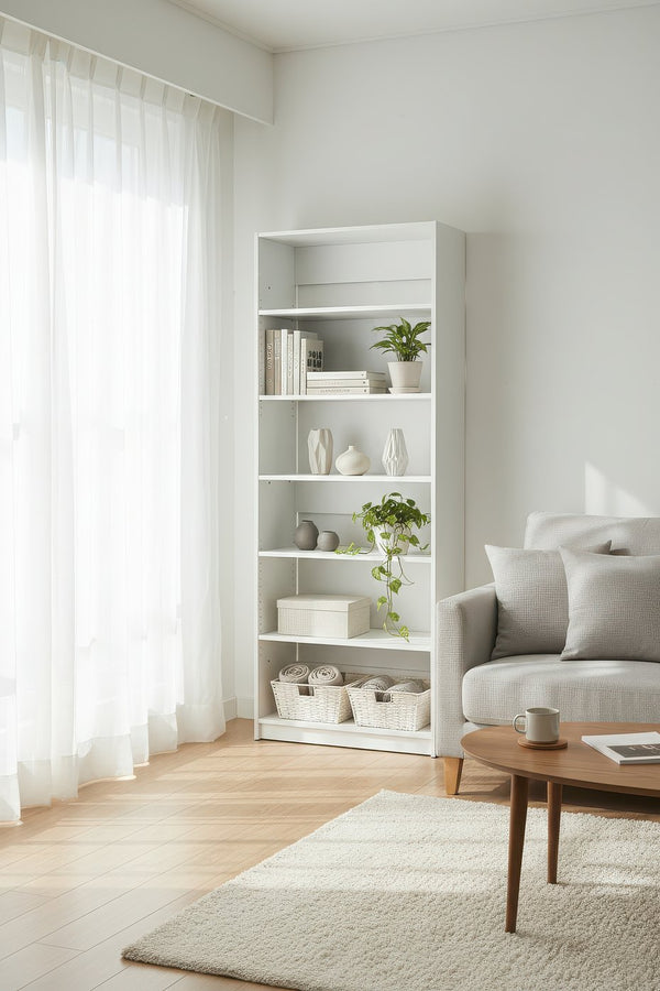 English Elm Prosper 32" White Wood Walk-In Closet System with Freestanding Design, Oak Finish, Durable Melamine Storage B040P407431