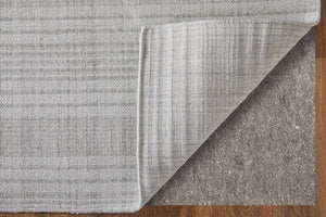 Feizy Rugs T34t8016 Highview Handwoven Polyester Rug - Modern Striped Design With Textured Depth For Stylish Spaces Gray,Ivory Polyester T34t8016ivy000c50