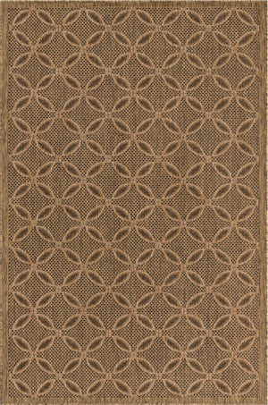 Unique Loom Outdoor Trellis Spiral Machine Made Geometric Rug Light Brown, Brown/Cream/Light Brown/Gold 5' 3" x 8' 0"